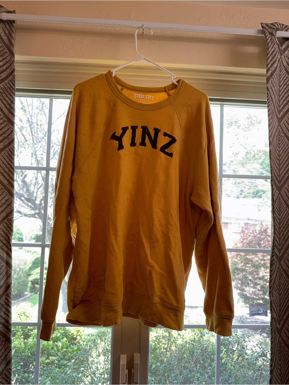 Steel City Brand YINZ Mustard Crewneck Sweatshirt - Women XXL